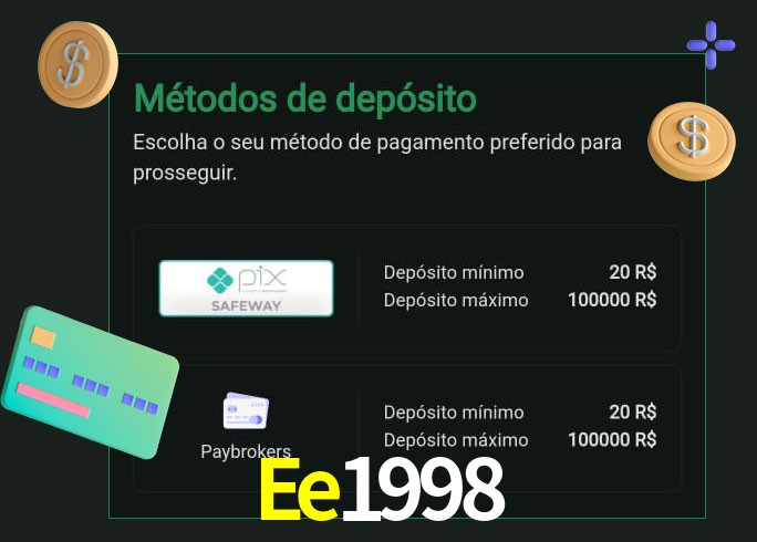 O cassino Ee1998 oferece uma grande variedade de métodos de pagamento